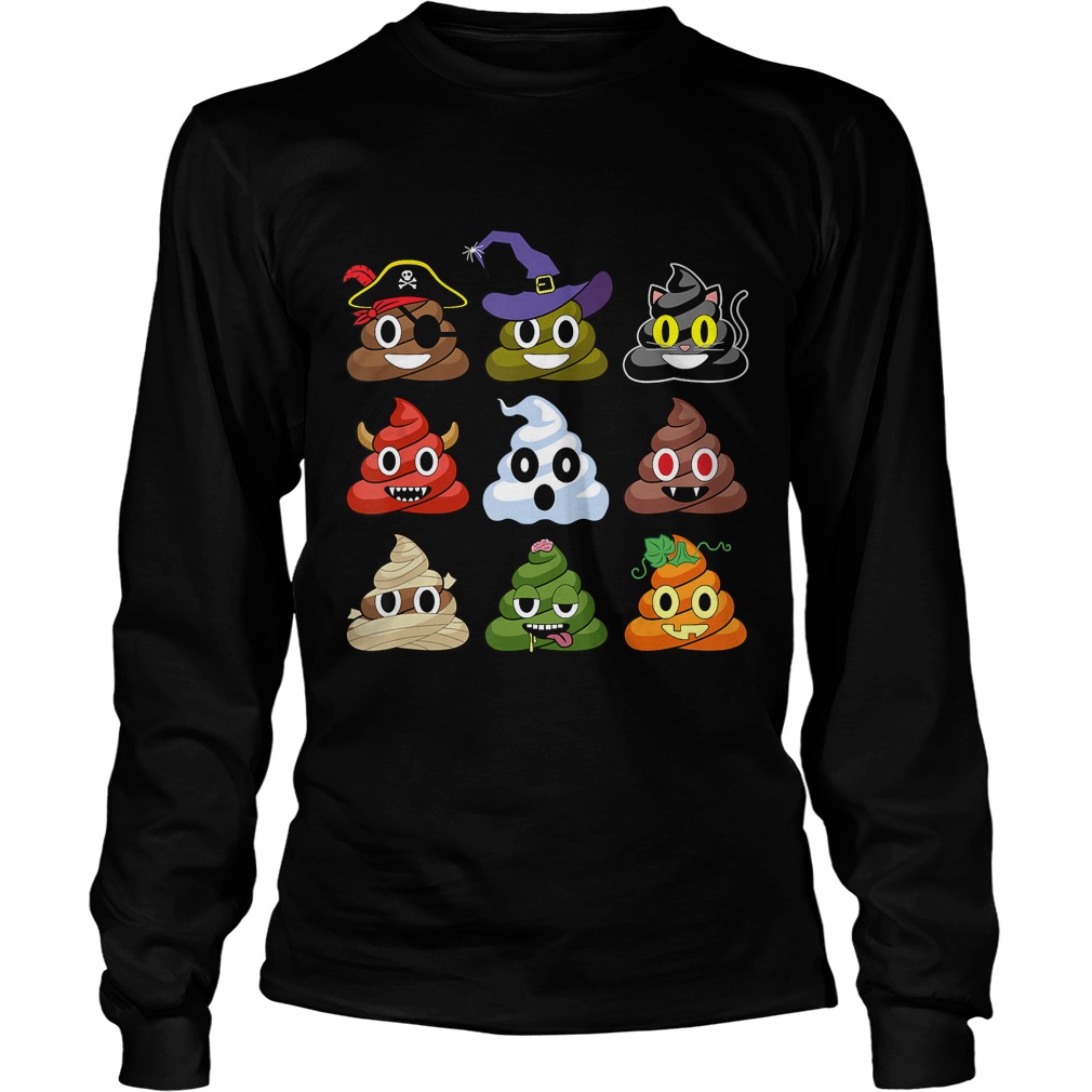 Halloween Poop Emojis Funny Shirt LongSleeve