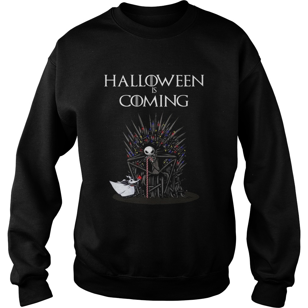 Halloween is coming Jack Skellington Throne Sweatshirt