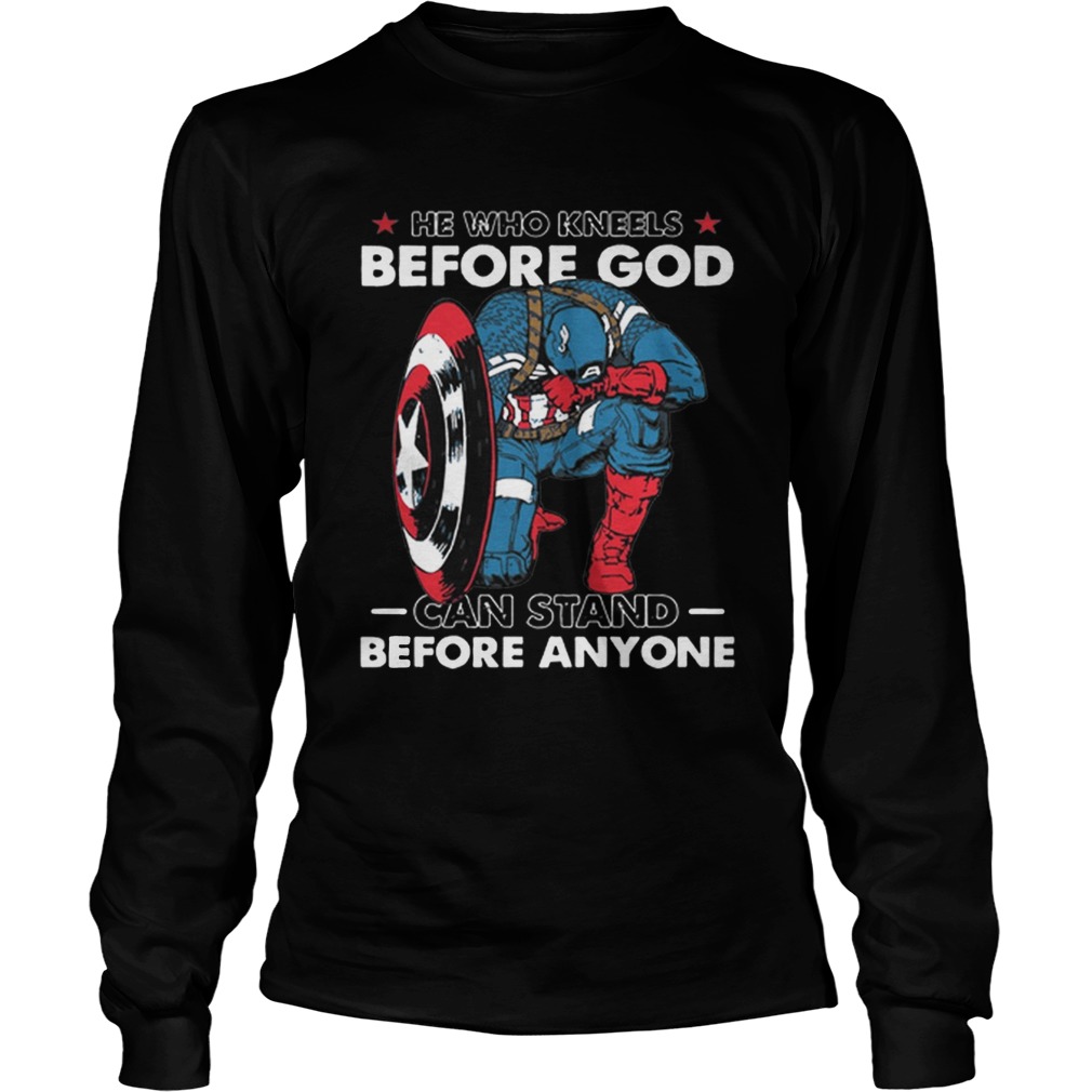 He Who Kneels Before God Can Stand Before Anyone Captain America LongSleeve