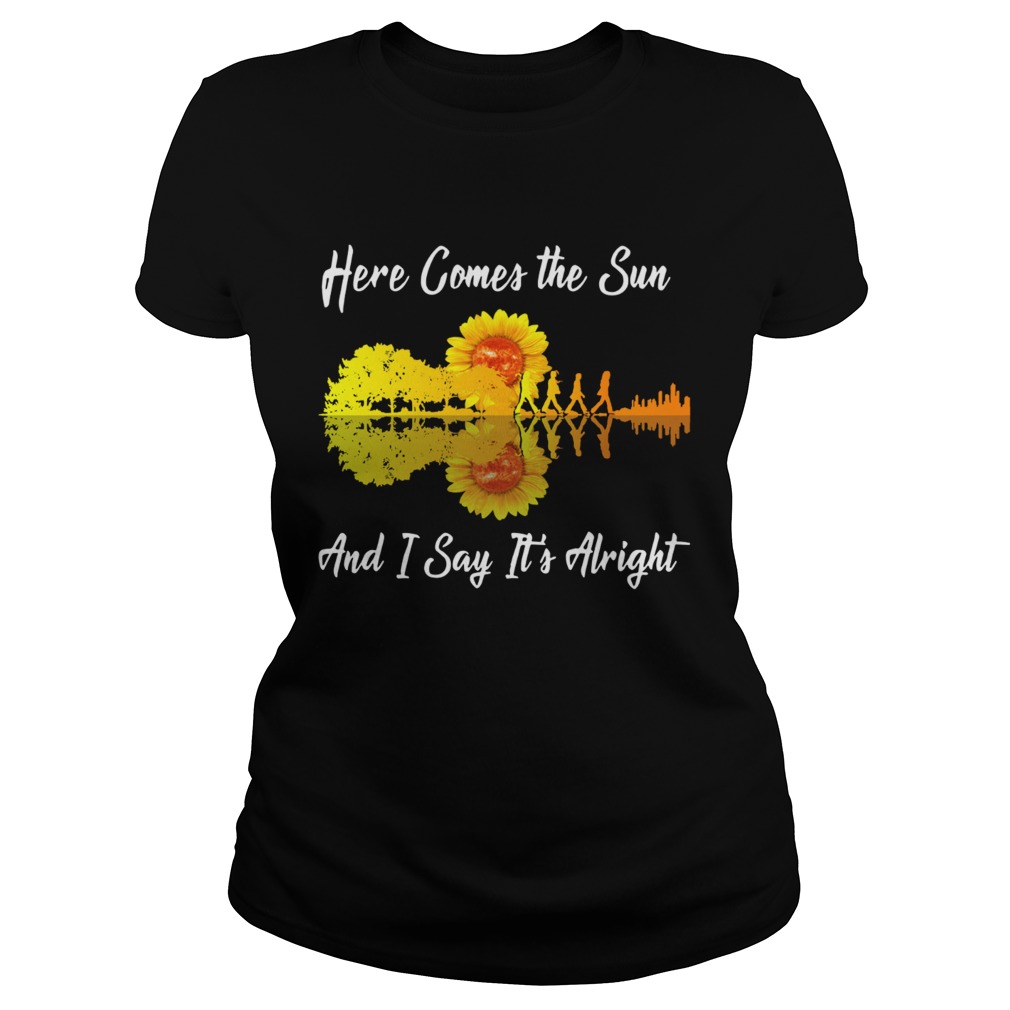 Here comes the sun and I say its alright sunflower guitar Classic Ladies