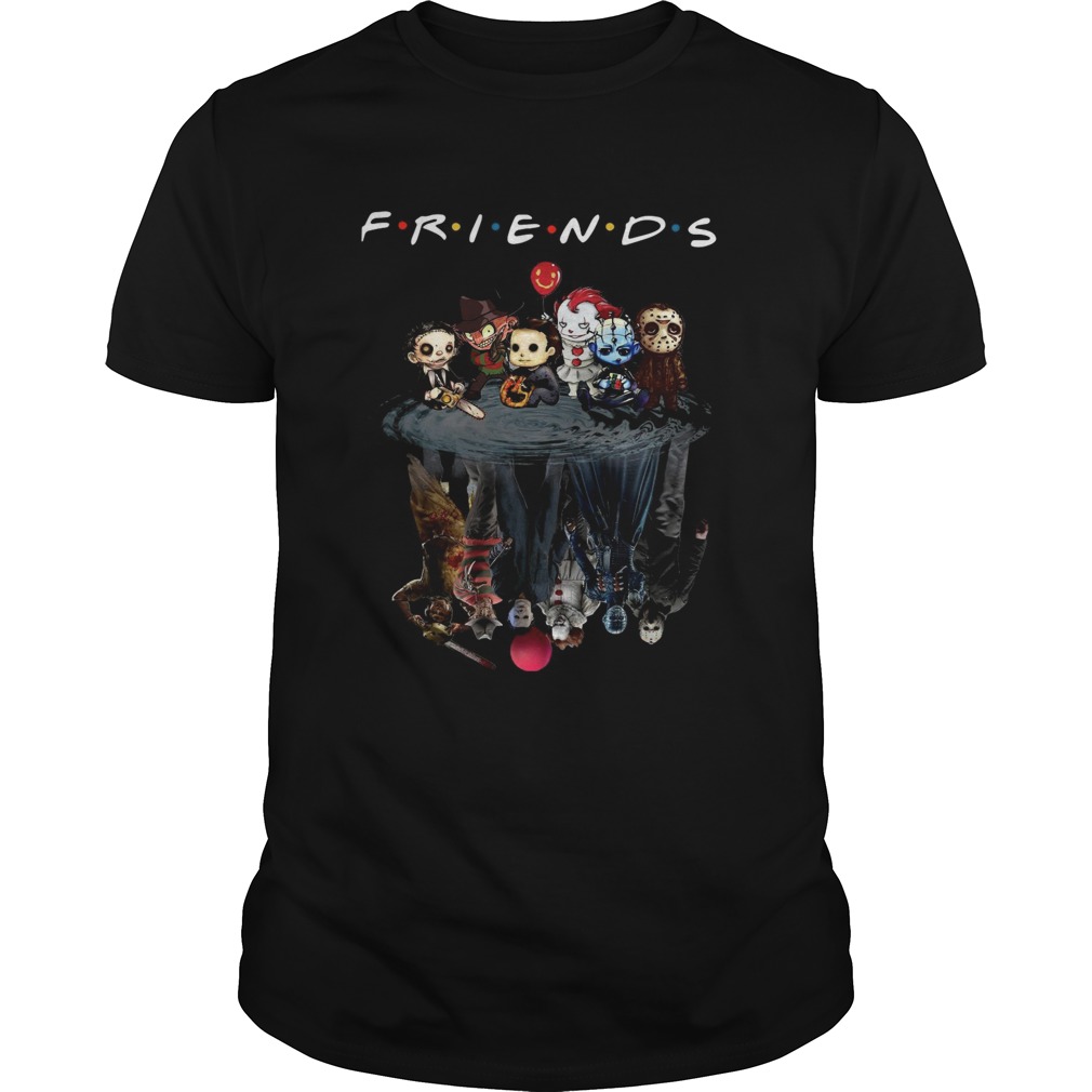 Horror characters movie water mirror reflection friends shirt