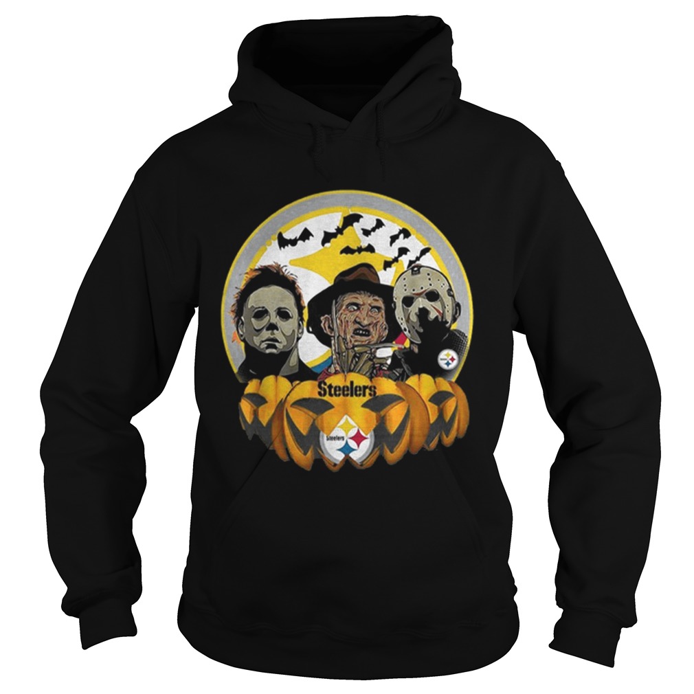 Horror movie characters Pittsburgh Steelers pumpkin Hoodie