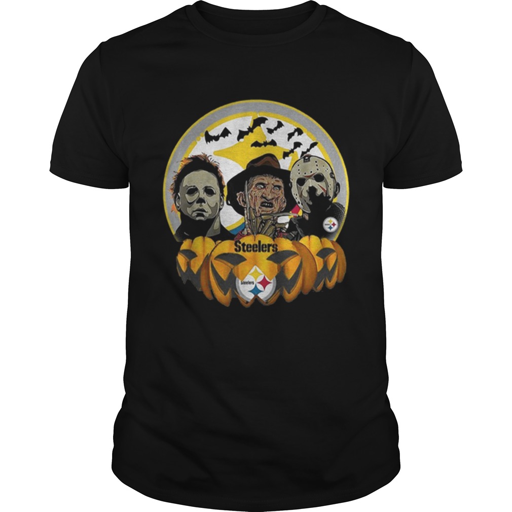 Horror movie characters Pittsburgh Steelers pumpkin shirt