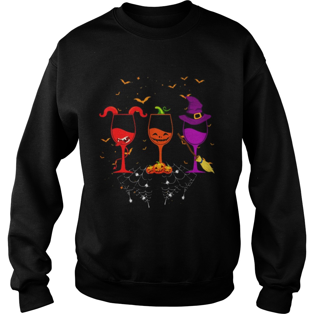 Hot Three Wine Glasses Funny Halloween Gifts Sweatshirt