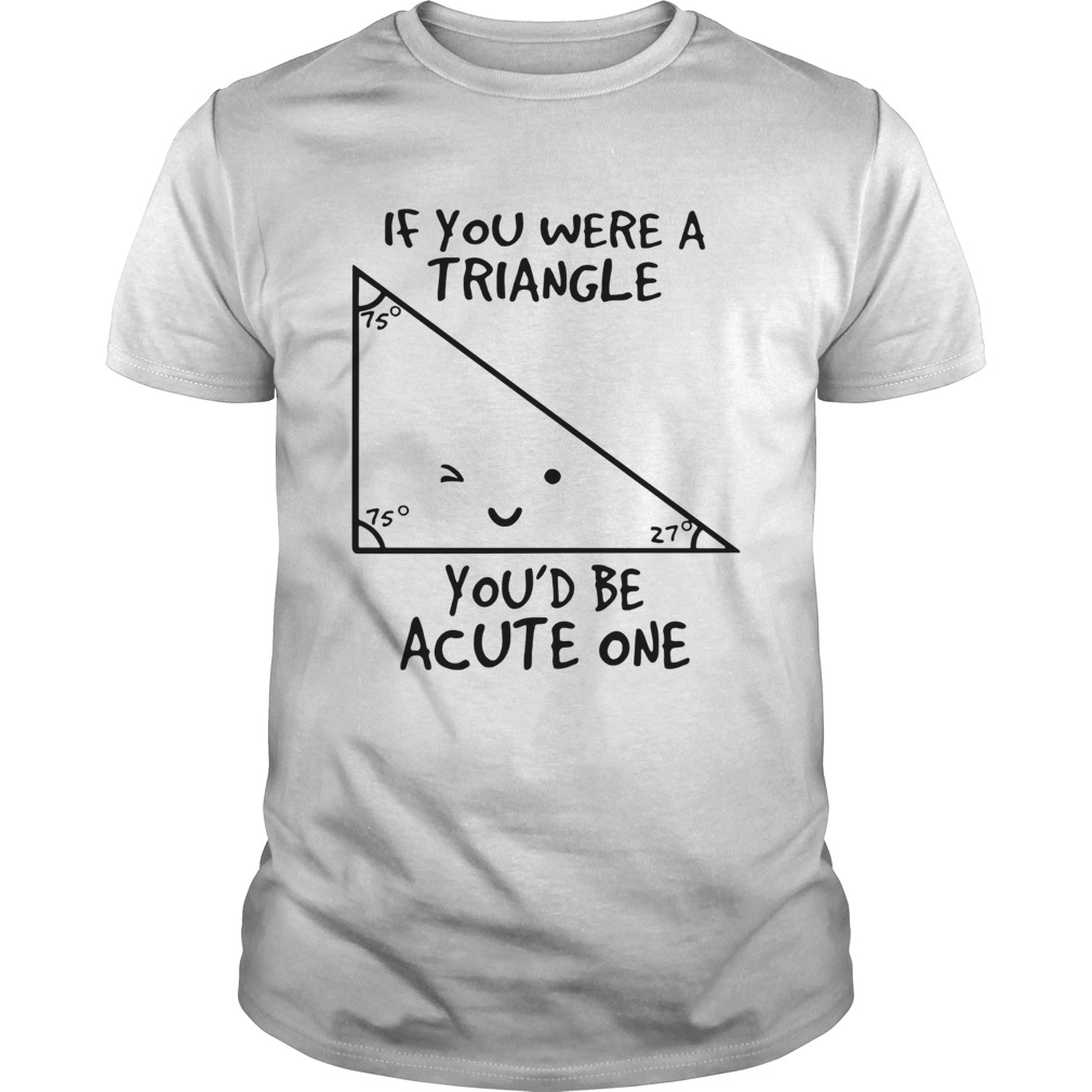 If you were a triangle you'd be acute one shirt