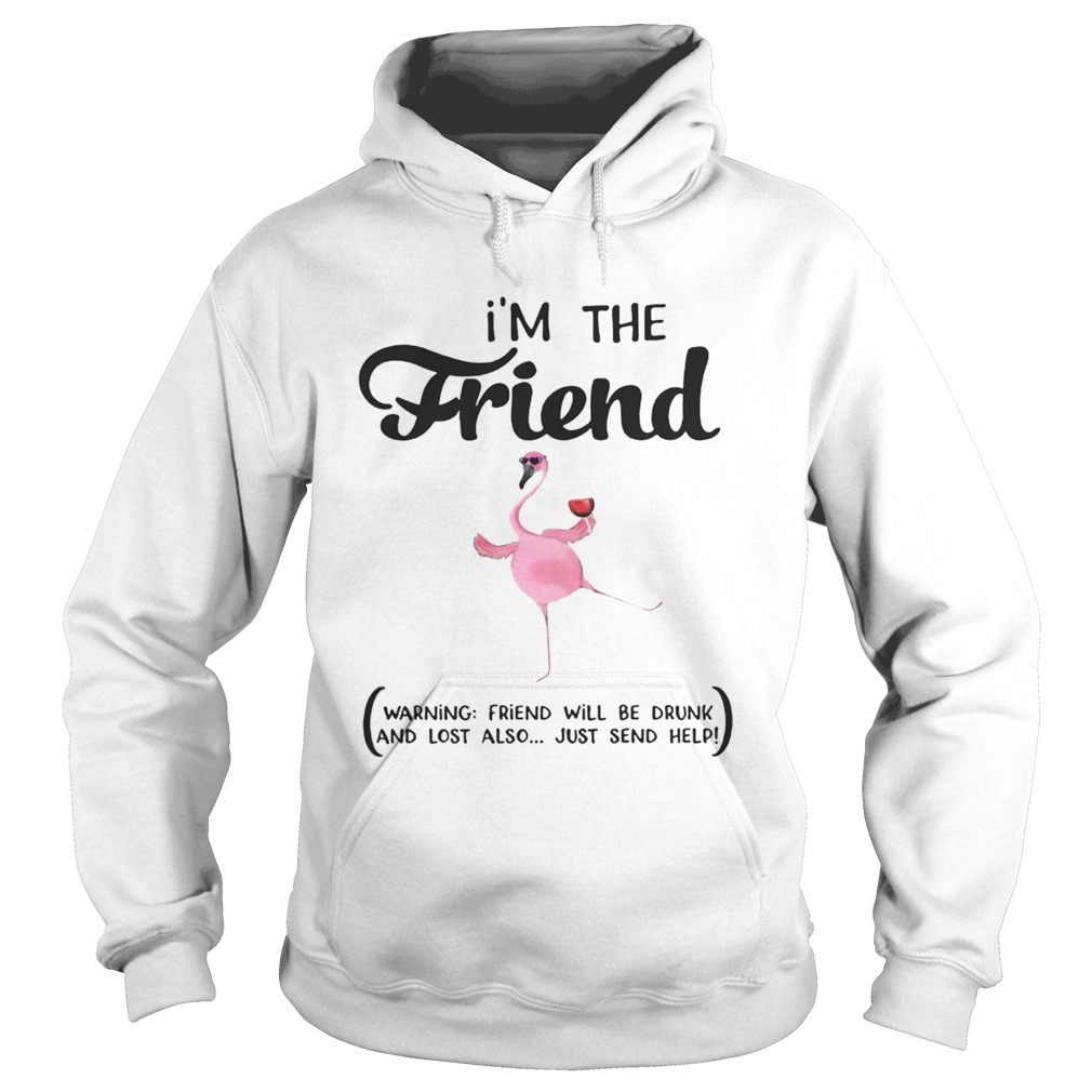 Im The Friend Warning Friend Will Be Drunk And Lost Also Just Send Help Flamingo Hoodie