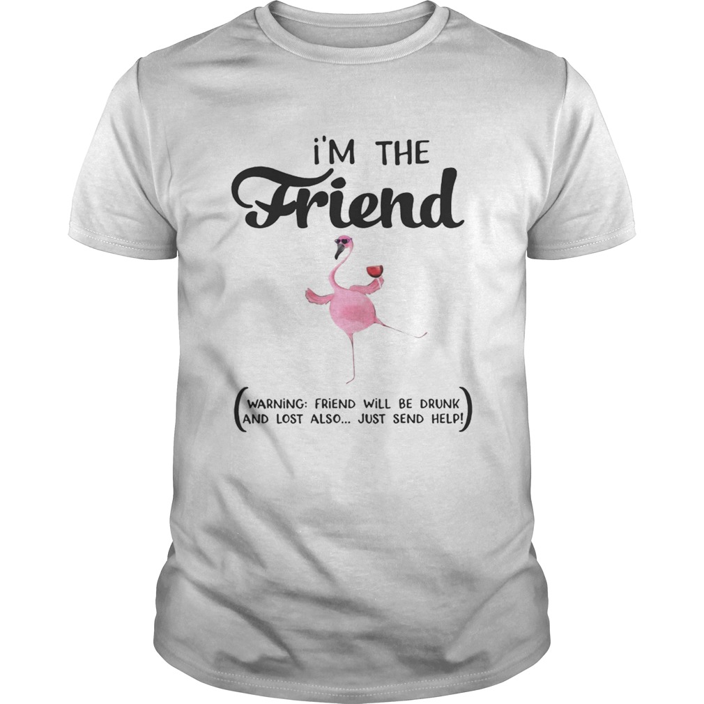 Im The Friend Warning Friend Will Be Drunk And Lost Also Just Send Help Flamingo shirt