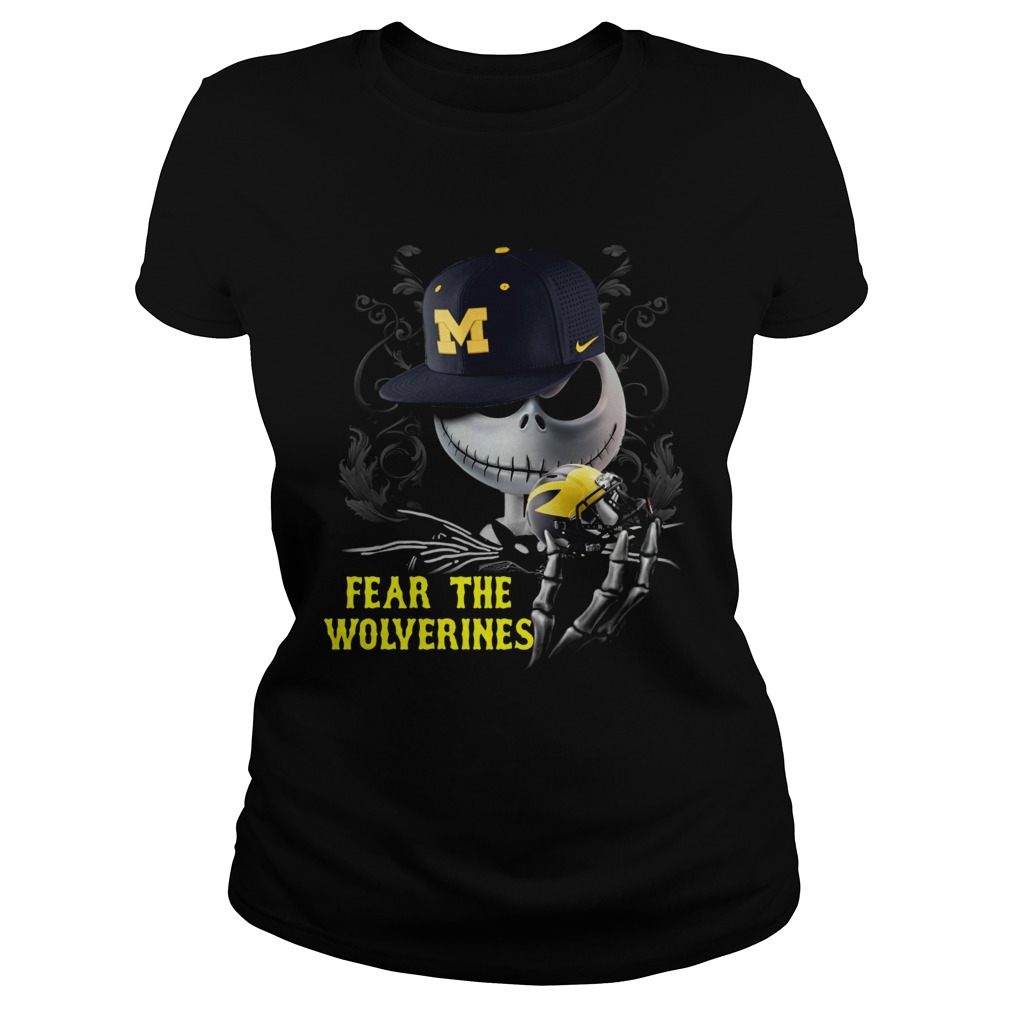 Jack Skellington Fear The Wolverines Shirt Classic Ladies