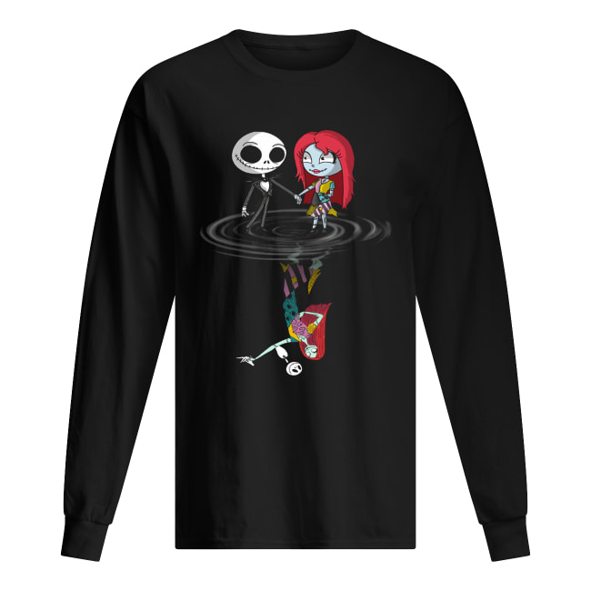 Jack Skellington and Sally water reflection Long Sleeved T-shirt 