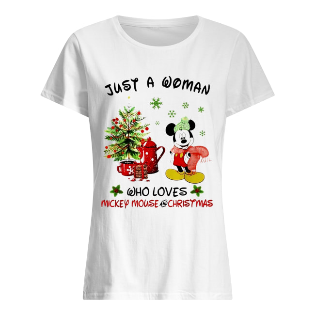 Just a woman who loves Mickey Mouse and Christmas Classic Women's T-shirt