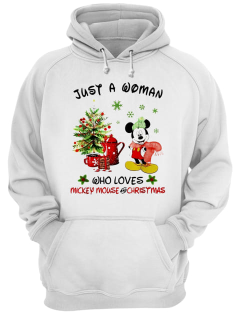 Just a woman who loves Mickey Mouse and Christmas Unisex Hoodie