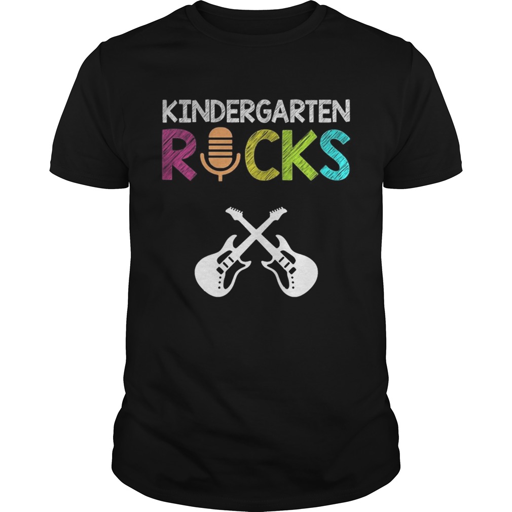 Kindergarten Rocks With Guitar Novelty Gift Kids Music Lover TShirt