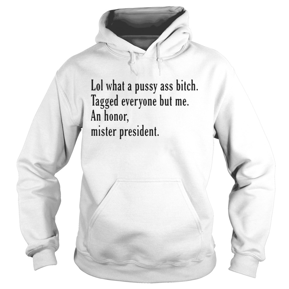 Lol what a pussy ass bitch tagged everyone but me an honor mister president Hoodie