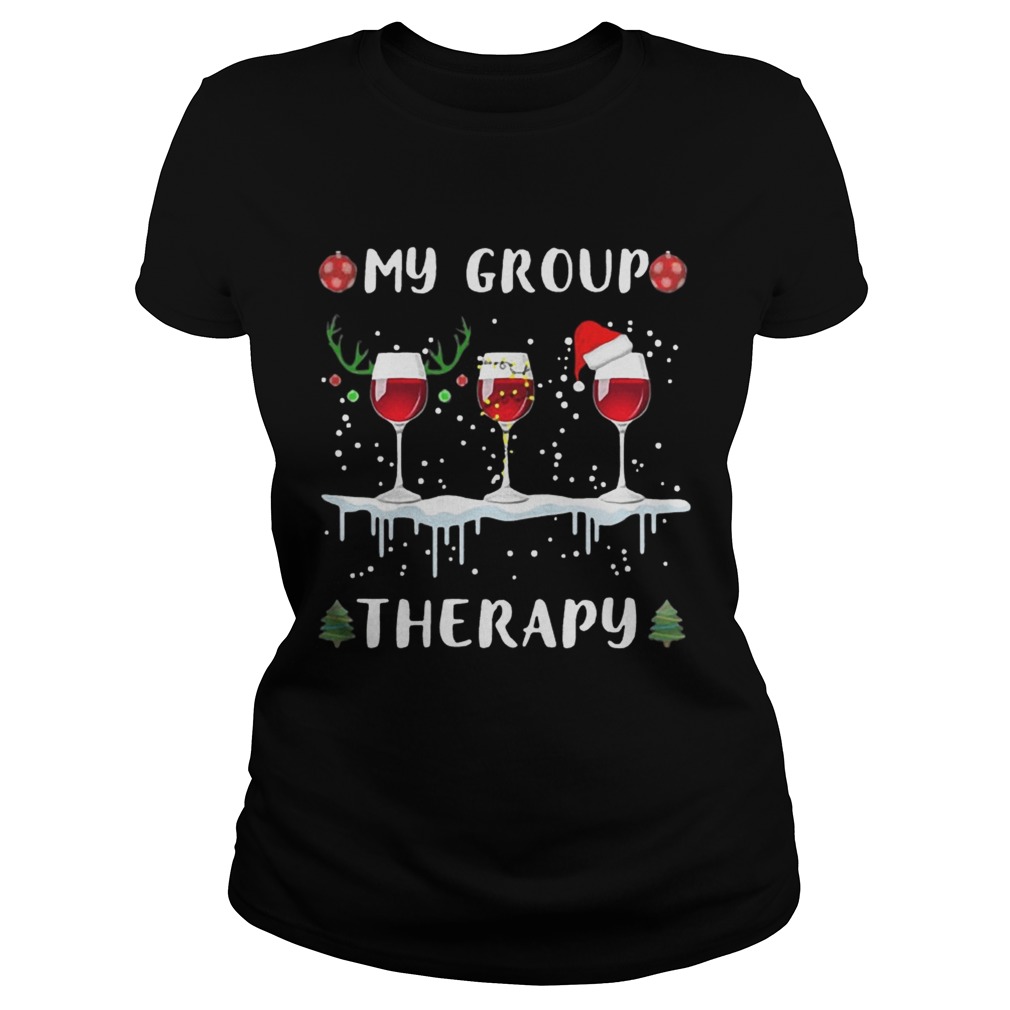 My group therapy wine glass Christmas Classic Ladies