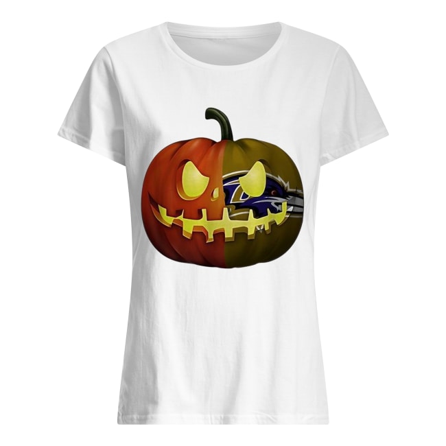 NFL Baltimore Ravens pumpkin Halloween Classic Women's T-shirt