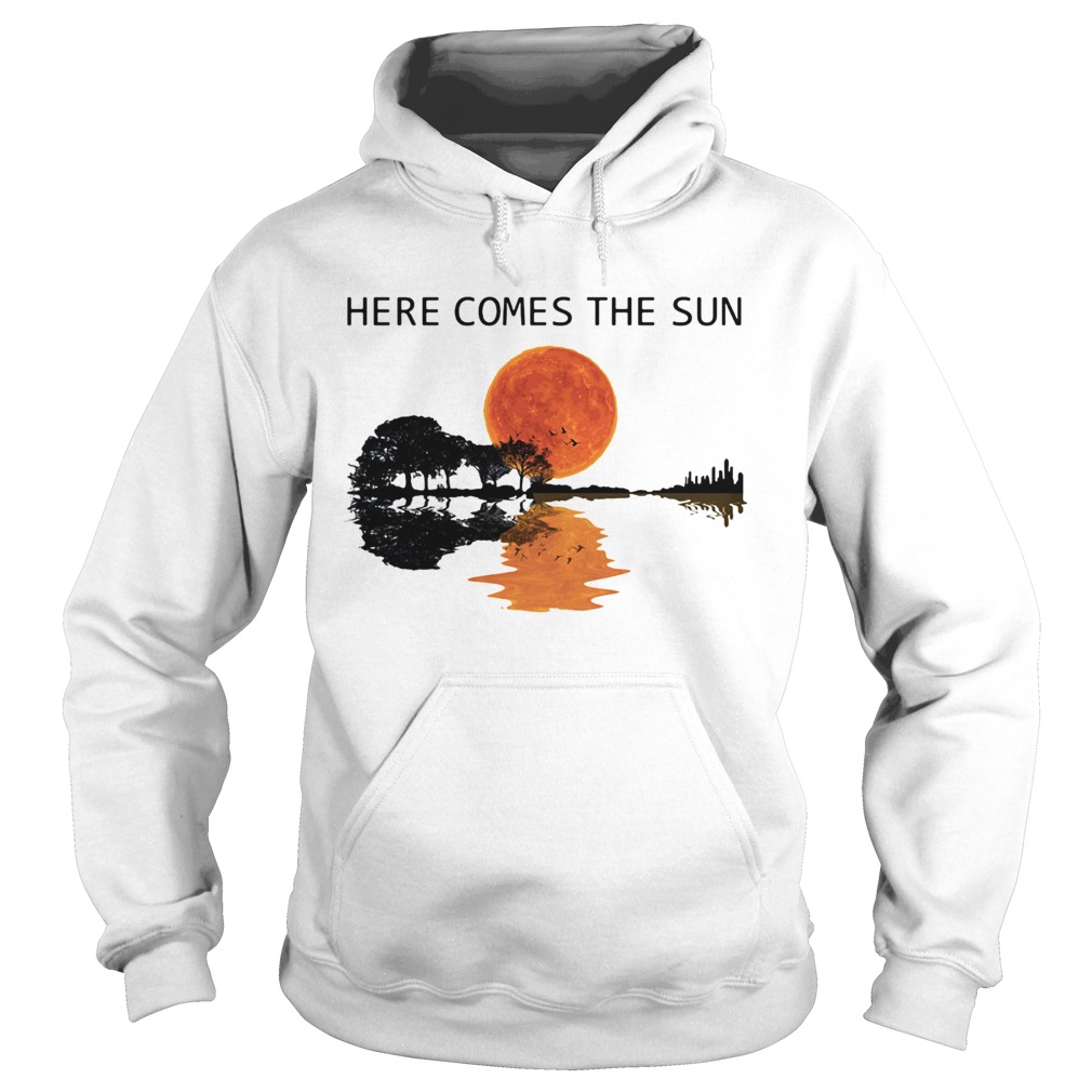Natural Guitar sunset here comes the sun Hoodie
