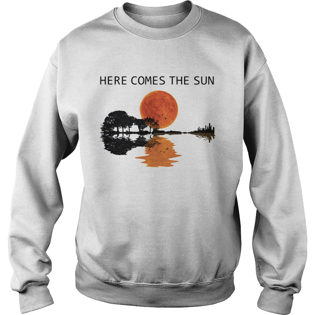 Natural Guitar sunset here comes the sun Sweatshirt