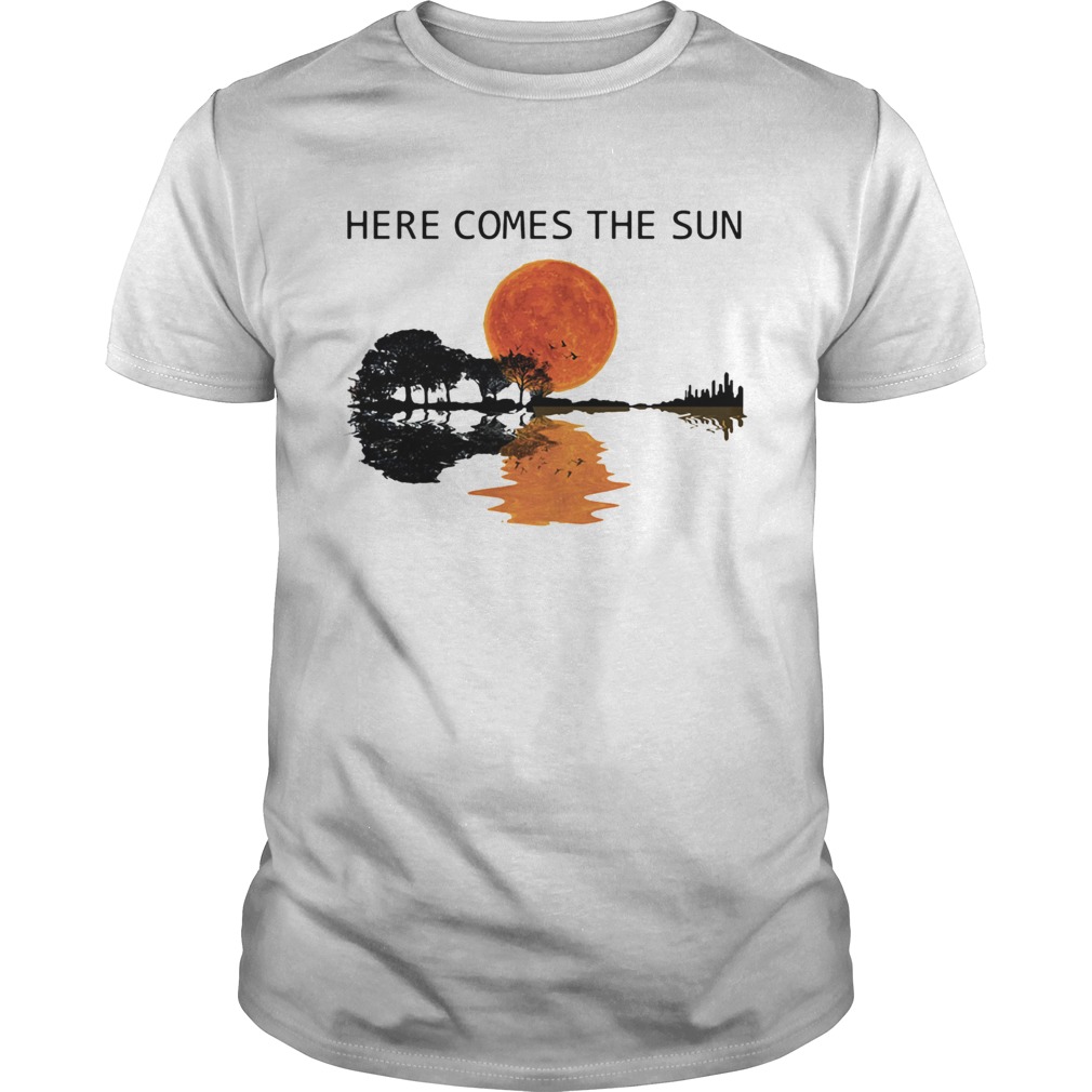 Natural Guitar sunset here comes the sun shirt