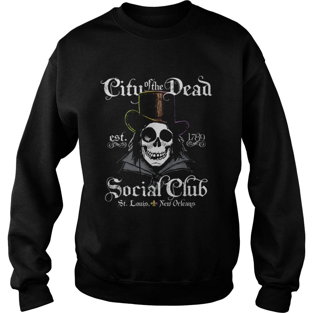 New Orleans City Of The Dead Doctor Goth Skull Halloween Sweatshirt