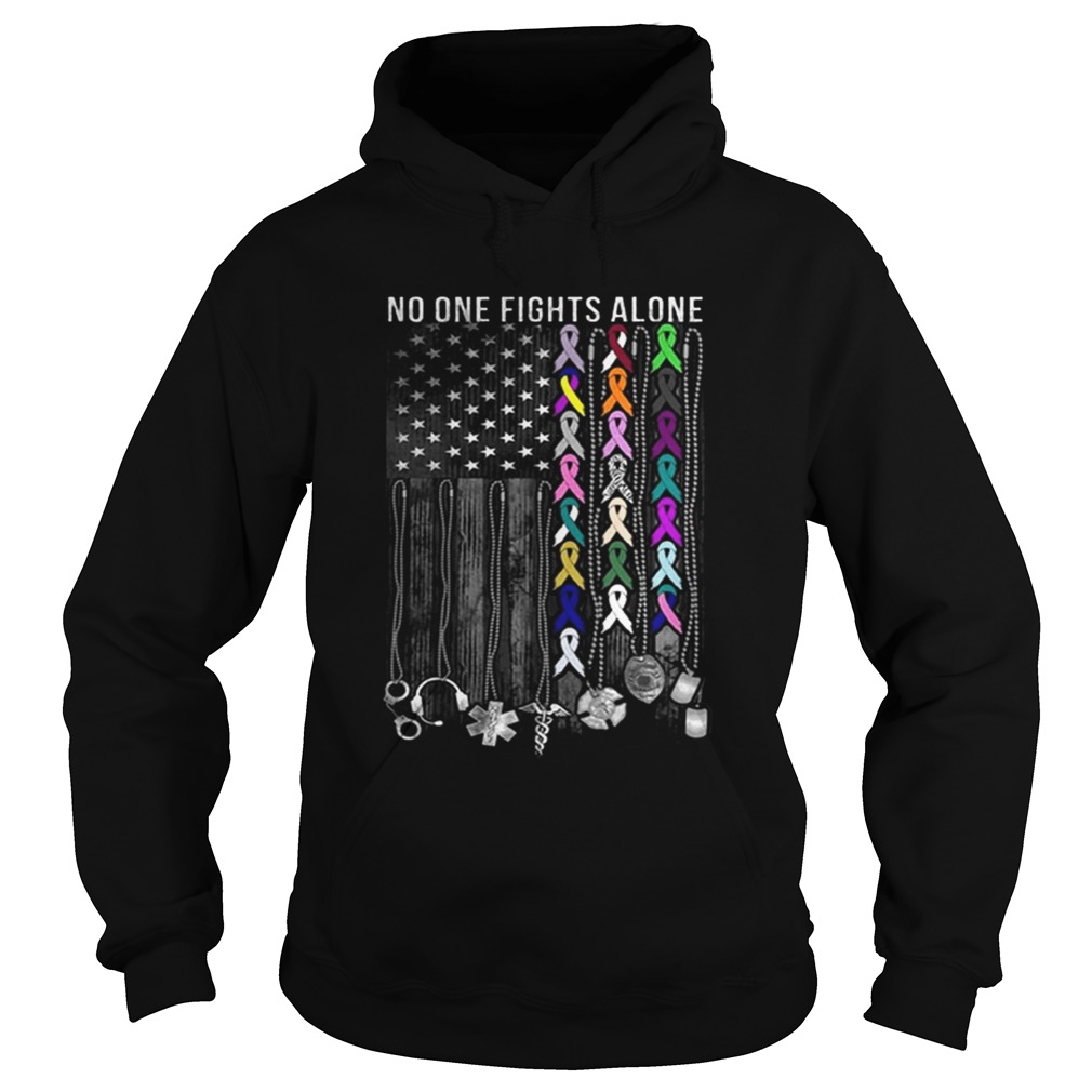 No one fights alone Breast Cancer Awareness Hoodie