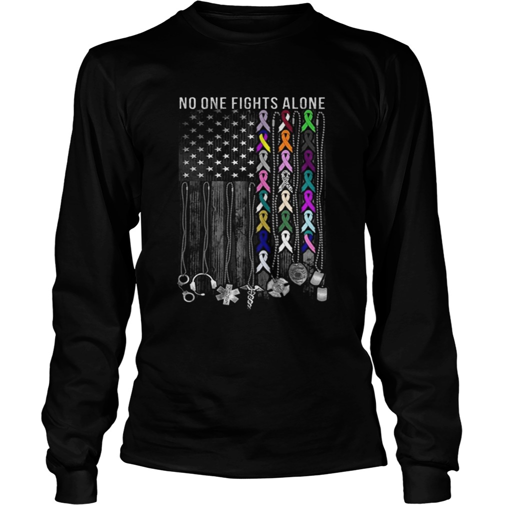 No one fights alone Breast Cancer Awareness LongSleeve