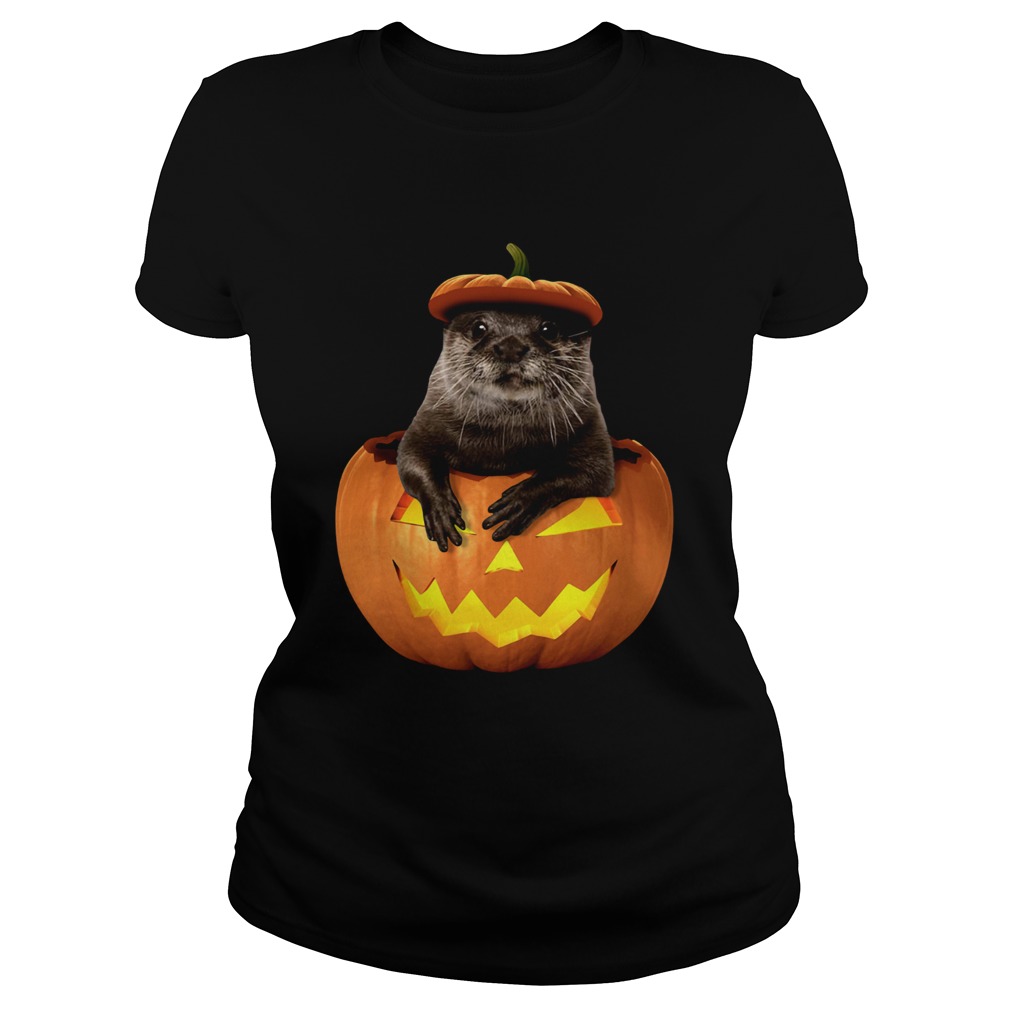 Otter in Pumpkin Halloween Classic Ladies