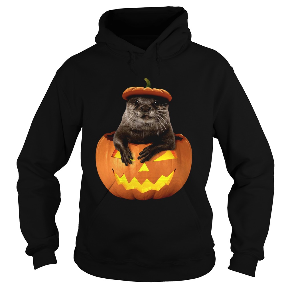 Otter in Pumpkin Halloween Hoodie