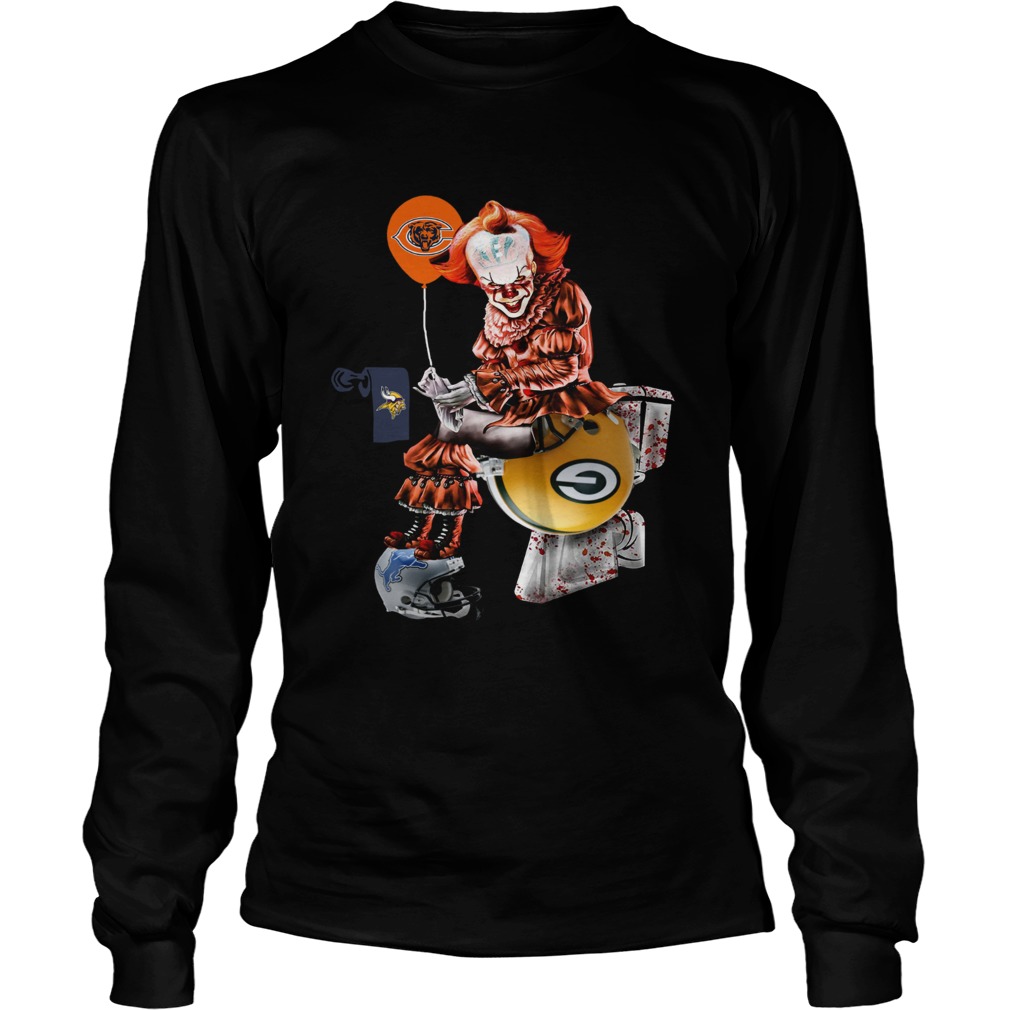 Pennywise Chicago Bears sitting toilet Green Bay Packers LongSleeve