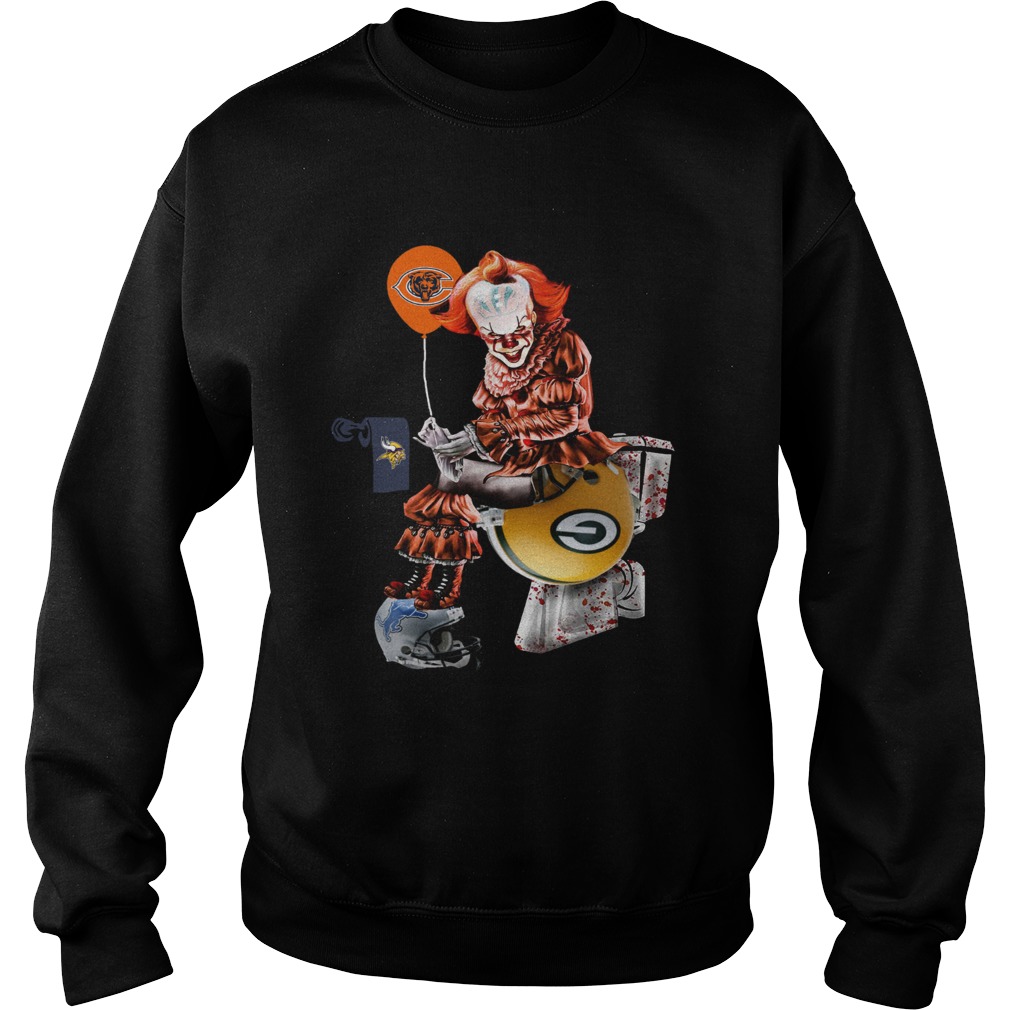 Pennywise Chicago Bears sitting toilet Green Bay Packers Sweatshirt