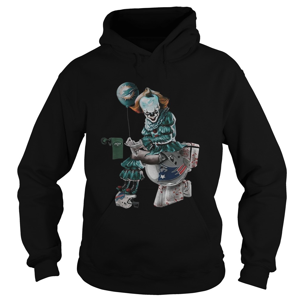 Pennywise Miami Dolphins New York Jets and New England Patriots toilet Hoodie