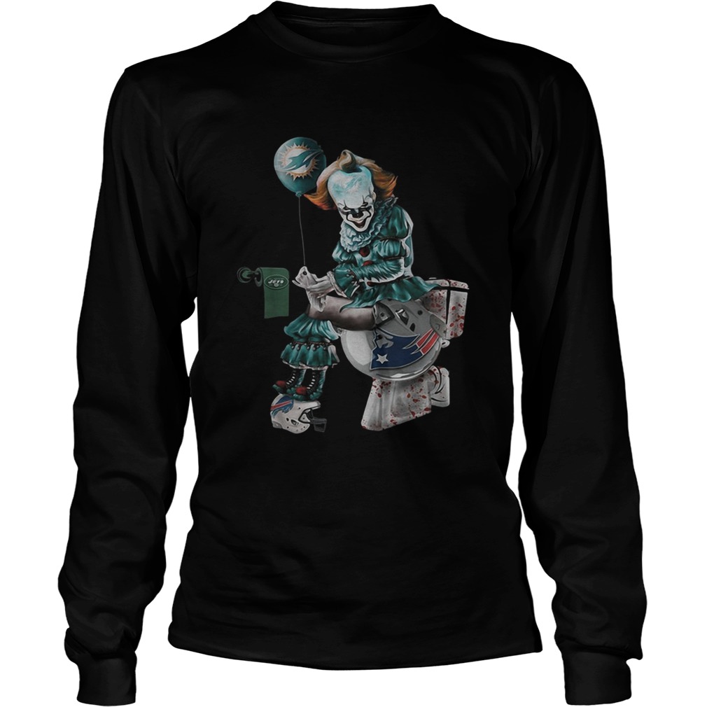 Pennywise Miami Dolphins New York Jets and New England Patriots toilet LongSleeve