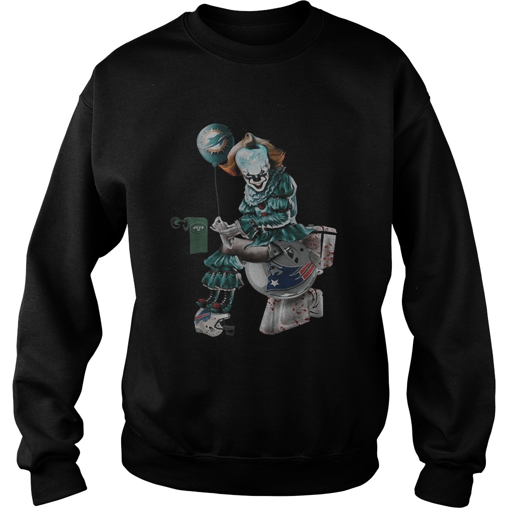 Pennywise Miami Dolphins New York Jets and New England Patriots toilet Sweatshirt