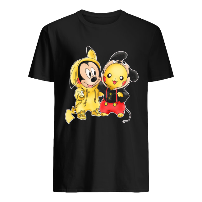 Pikachu Pokemon Mickey mouse crossover shirt