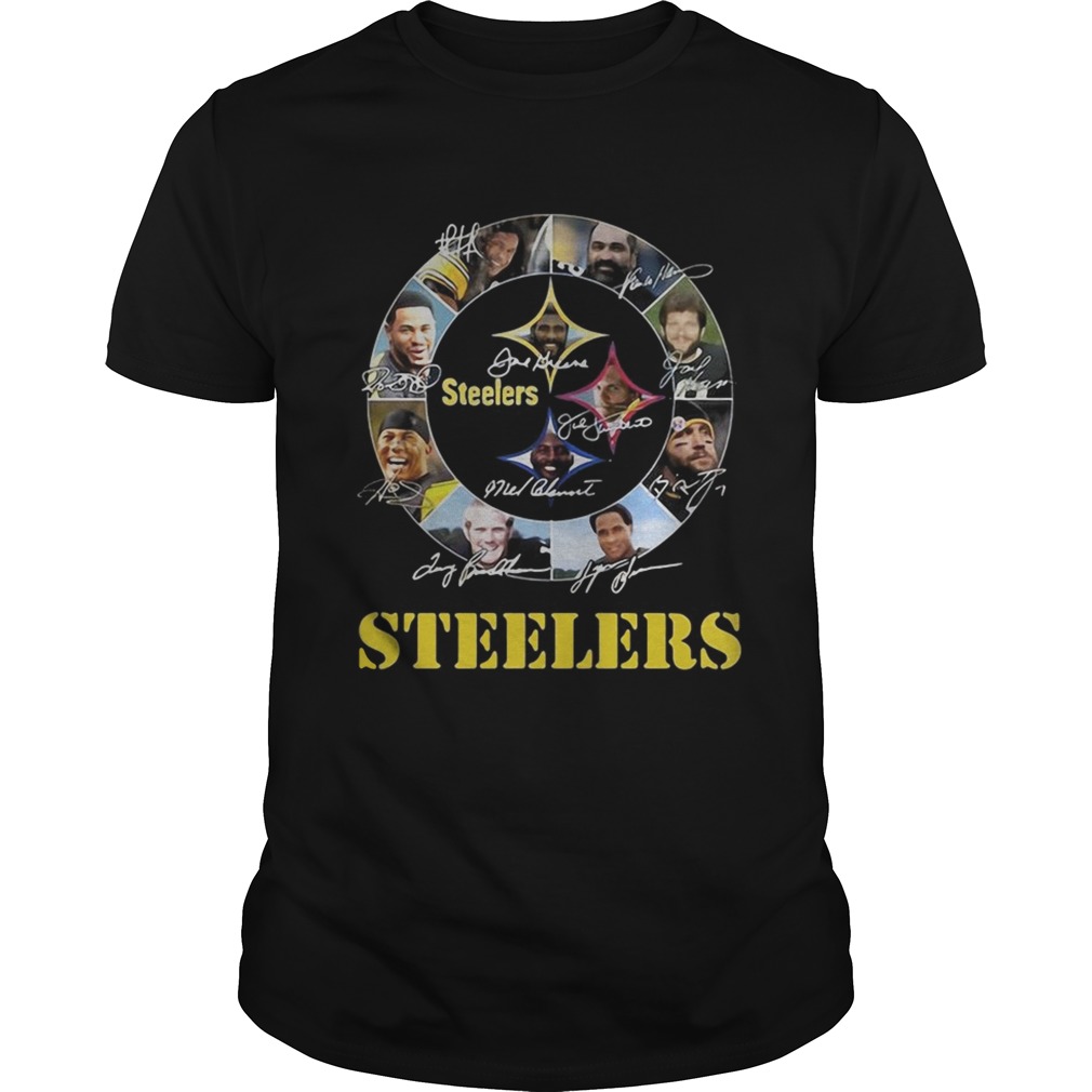 Pittsburgh Steelers logo player names signed shirt
