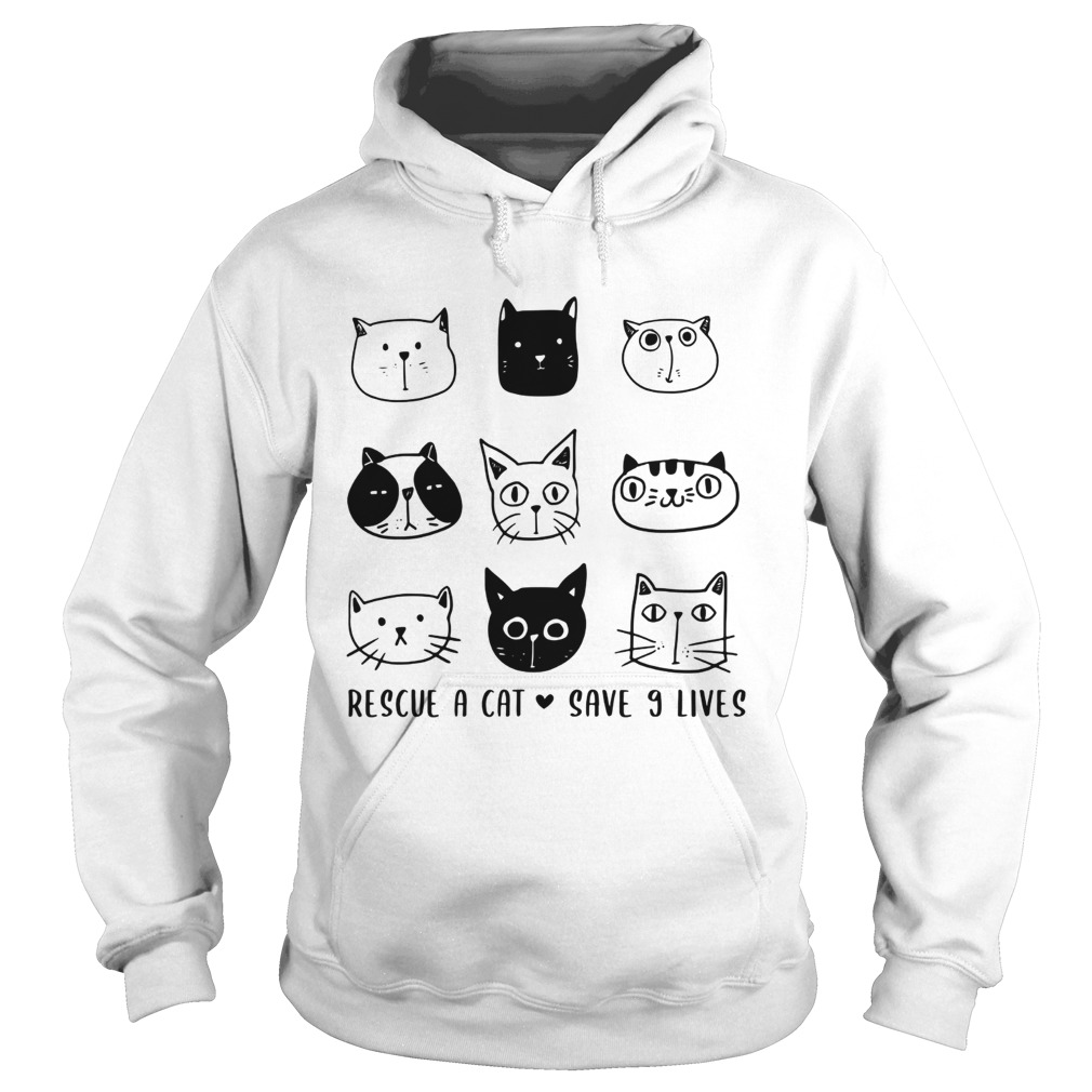 Rescue A Cat Save 9 Lives Cat Lover Gift TShirt Hoodie