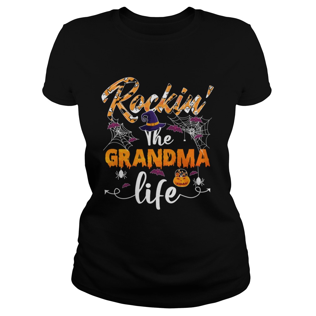 Rockin The Grandma Life Funny Halloween Saying Shirt Classic Ladies