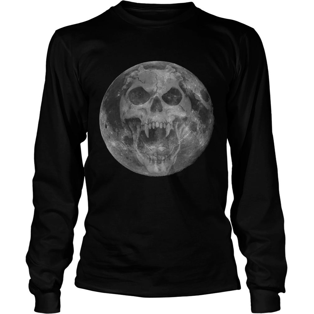Scary Devil Skull Moon Horror Halloween Gifts for Men Women TShirt LongSleeve