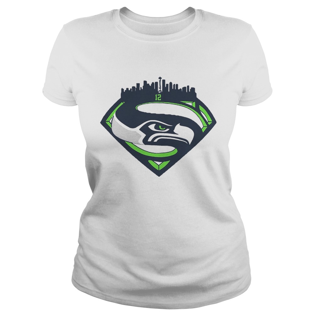 Seattle Seahawks Superman 12 Shirt Classic Ladies