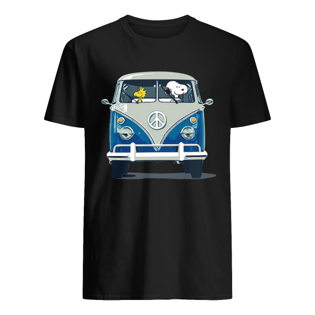 Snoopy driving Hippie car Volkswagen Beetle shirt