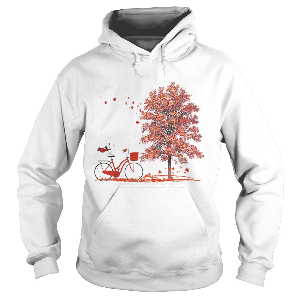 Snoopy riding a bicycle hello autumn Hoodie