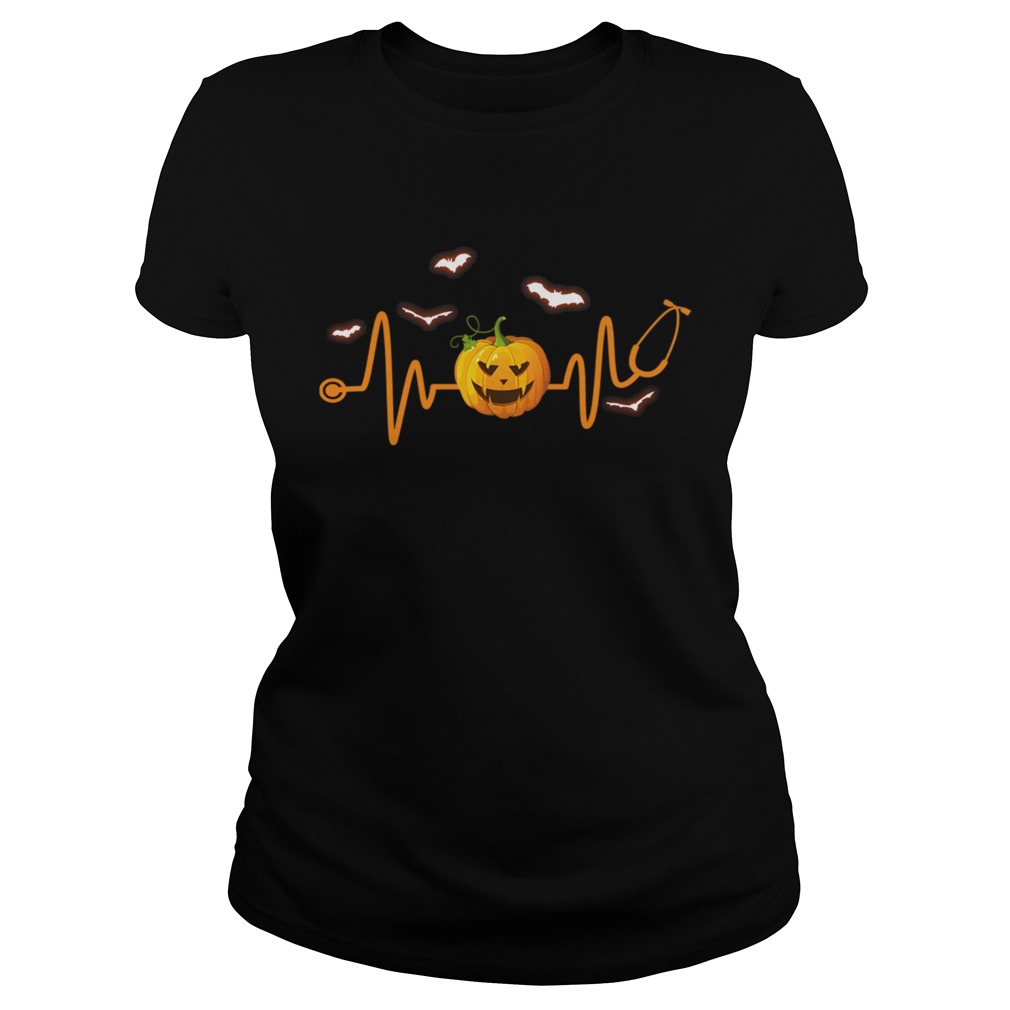 Stethoscope Pumpkin Funny Nurse Halloween Costume TShirt Classic Ladies