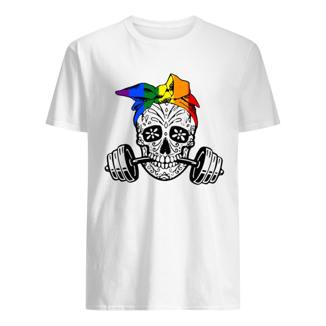 Sugar skull weight lifting LGBT shirt