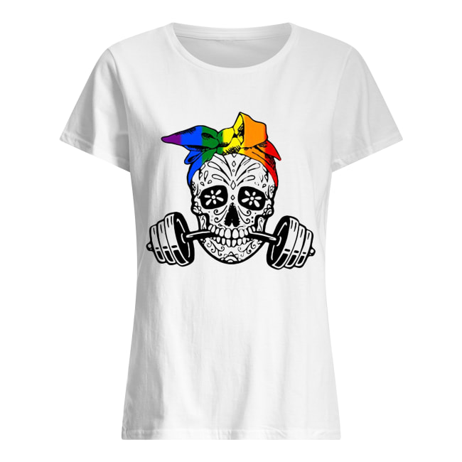 Sugar skull weight lifting LGBT Classic Women's T-shirt