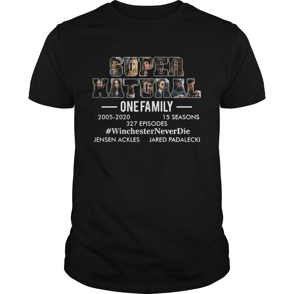 Supernatural one family 2005 2020 Winchester Never die shirt