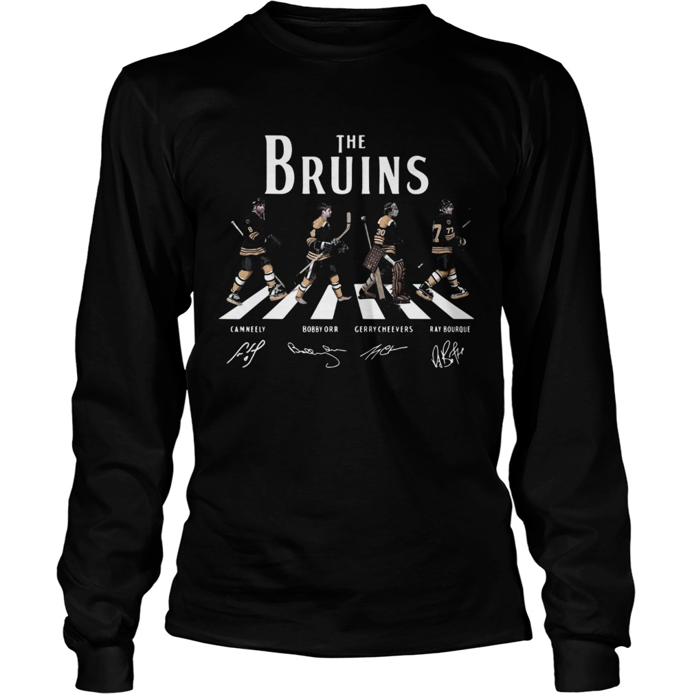 The Bruins Cam Neely Bobby Orr Gerry Cheevers Ray Bourque Walking Road LongSleeve