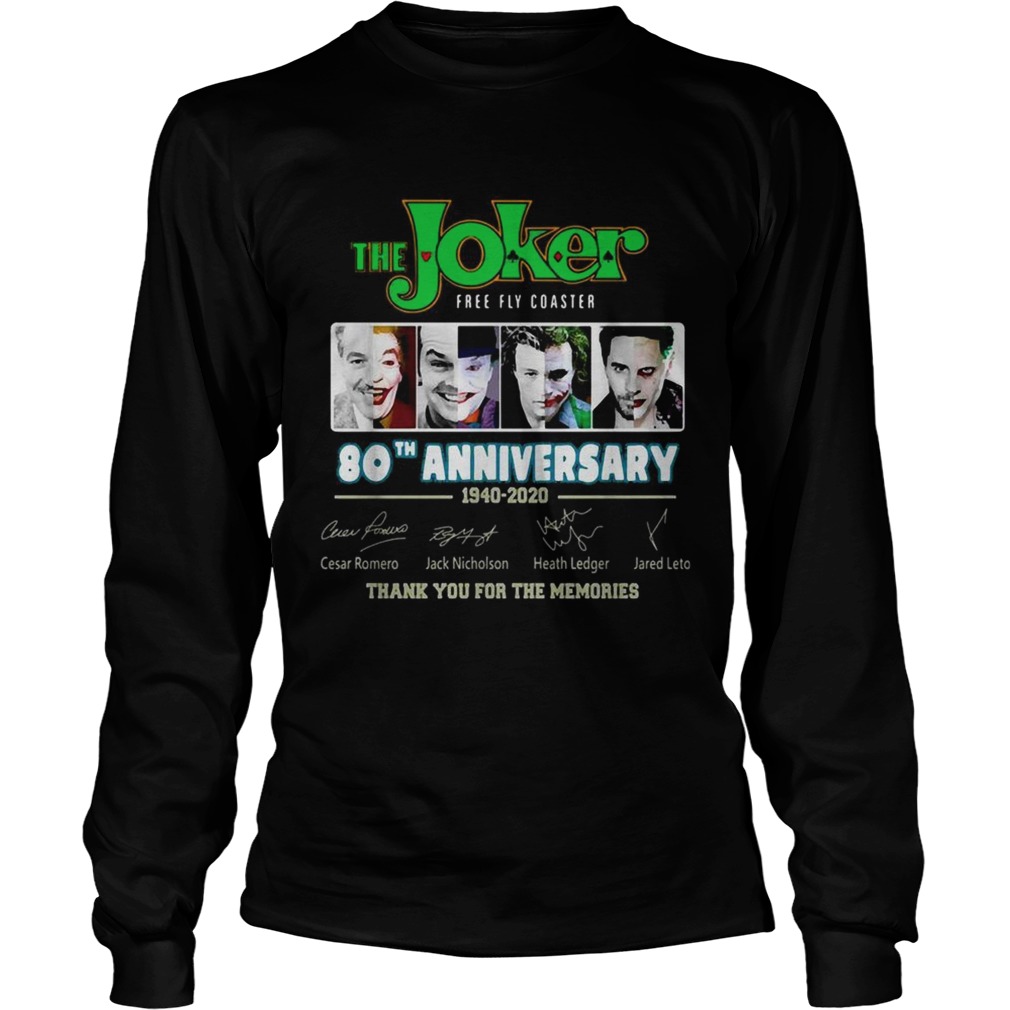 The Joker free fly Coaster 80th anniversary 1940 2020 signatures LongSleeve