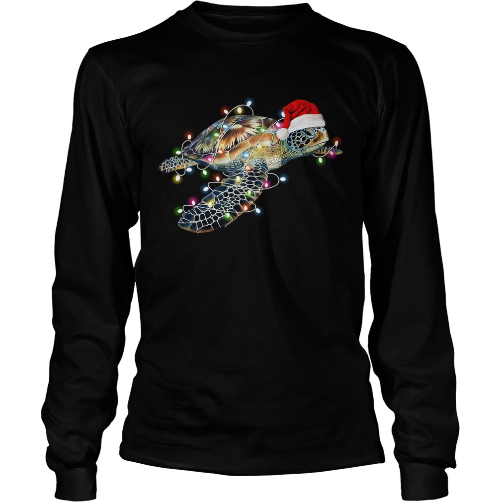 Turtle with Chirstmas hat and light LongSleeve