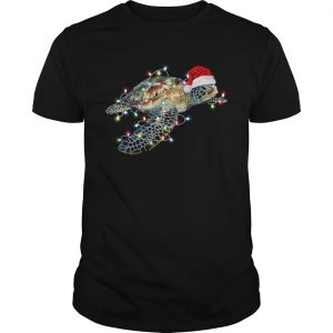 Turtle with Chirstmas hat and light  Unisex