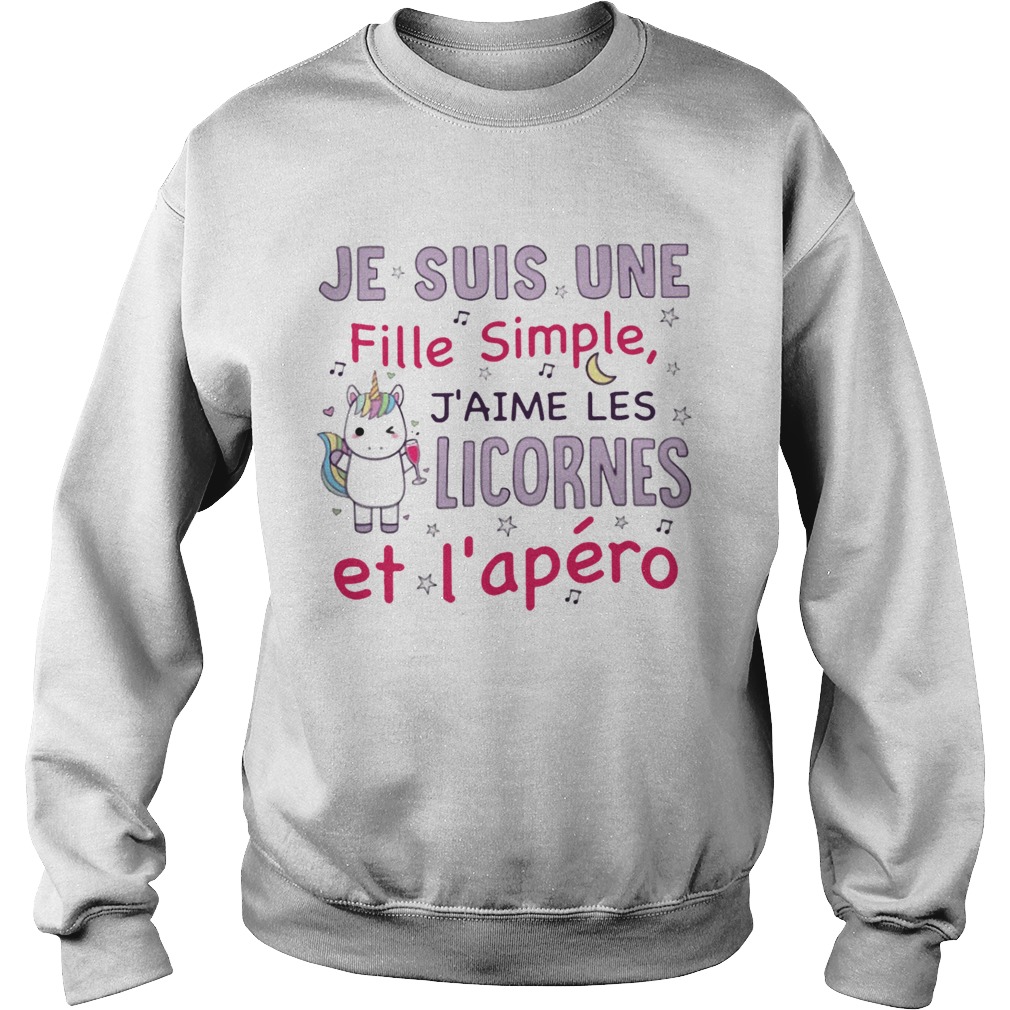 Unicorn Je Suis Une Fille Simple Jaime Les Licornes Et Lapro Shirt Sweatshirt
