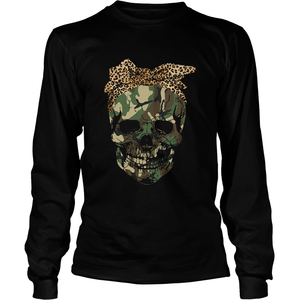 Veteran Skull wearing bandana leopard LongSleeve
